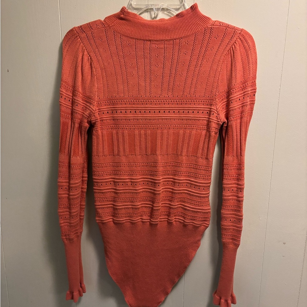 Free People Intimately Orange Knit Top body suit
